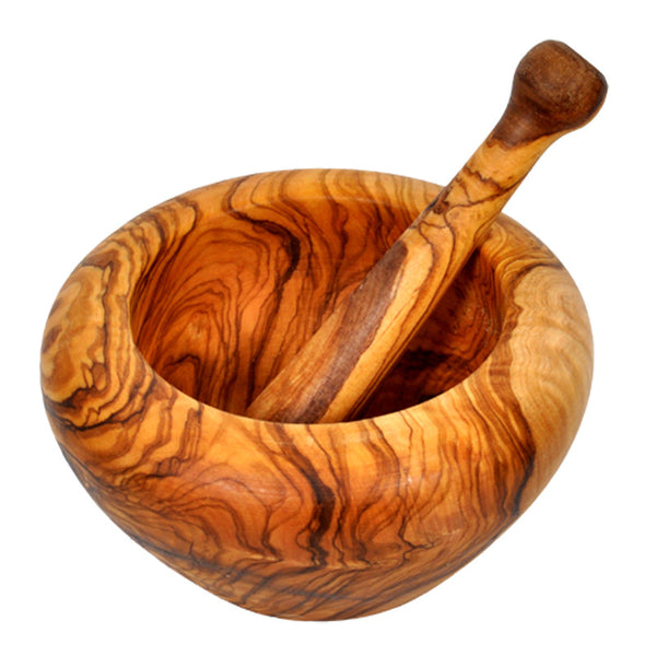 Large Olive Wood Mortar and Pestle Medolivewood