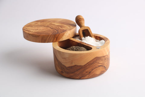 Double Olivewood Salt & Pepper Keeper