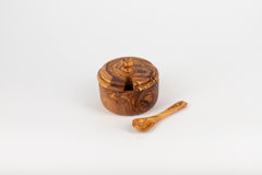Olive Wood Sugar Bowl with Free Spoon