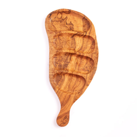 Large Olive Wood Serving Appetizer Board 4 sections handcrafted Mediterranean olive wood – Medolivewood
