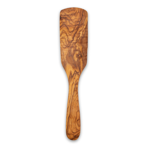 Large Wide Olive Wood Spurtle handcrafted from Mediterranean olive wood – Medolivewood