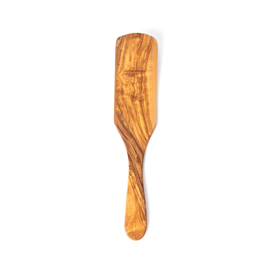 Medium Wide Olive Wood Spurtle handcrafted from Mediterranean olive wood – Medolivewood