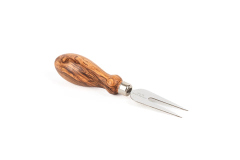Olive Wood Appetizer Fork with handcrafted Mediterranean olive wood handle and stainless steel tines – Medolivewood