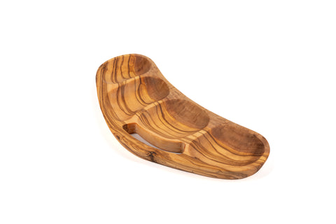 Olive Wood Appetizer and Charcuterie Board with 4 compartments handcrafted from Mediterranean olive wood – Medolivewood