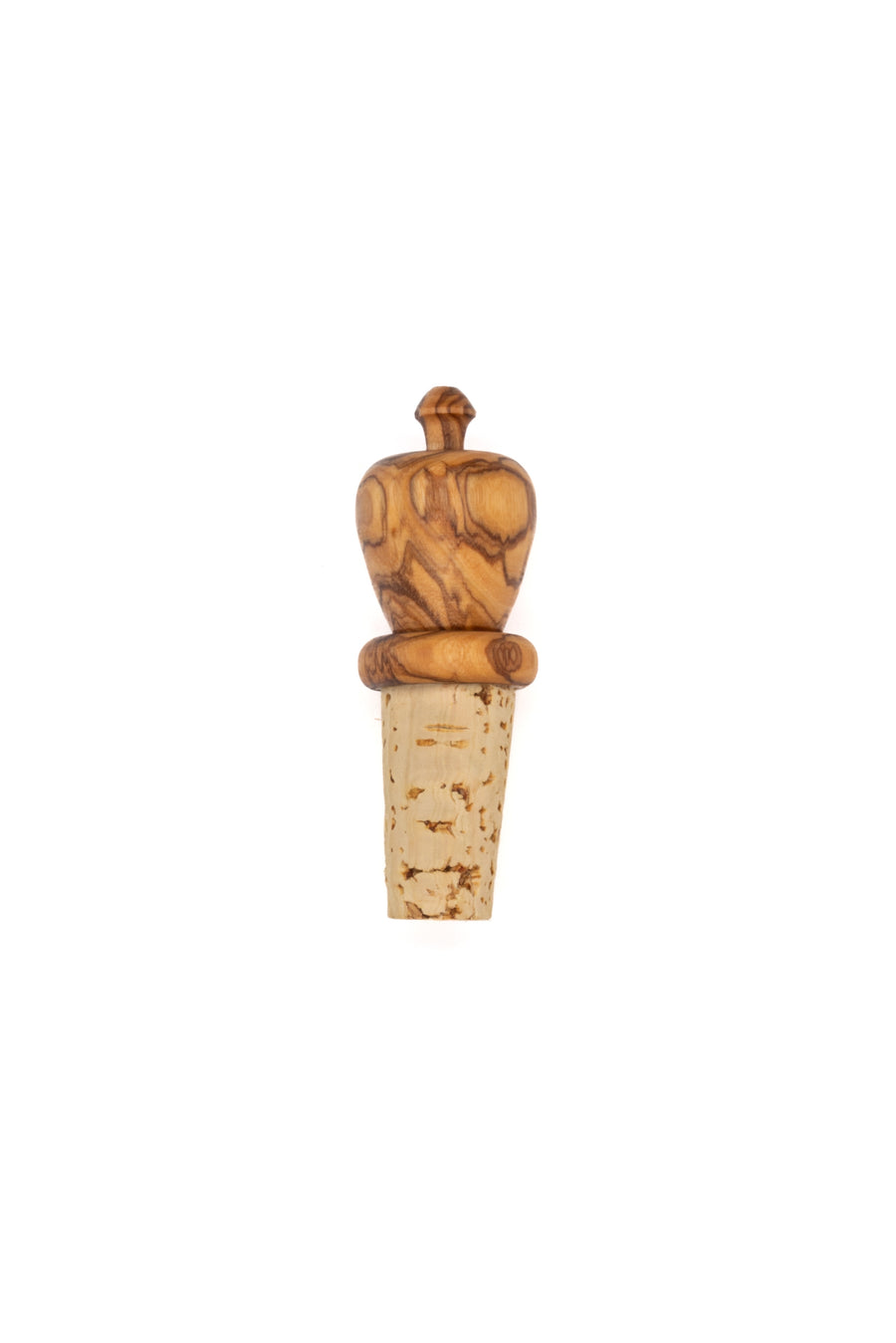 Olive Wood Bottle Stopper Urn handcrafted from Mediterranean olive wood with natural cork – Medolivewood