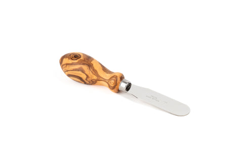 Olive Wood Cheese Spreader with handcrafted Mediterranean olive wood handle and stainless steel blade – Medolivewood