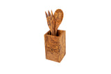 Olive Wood Cooking Utensil Holder handcrafted from Tunisian olive wood – Medolivewood