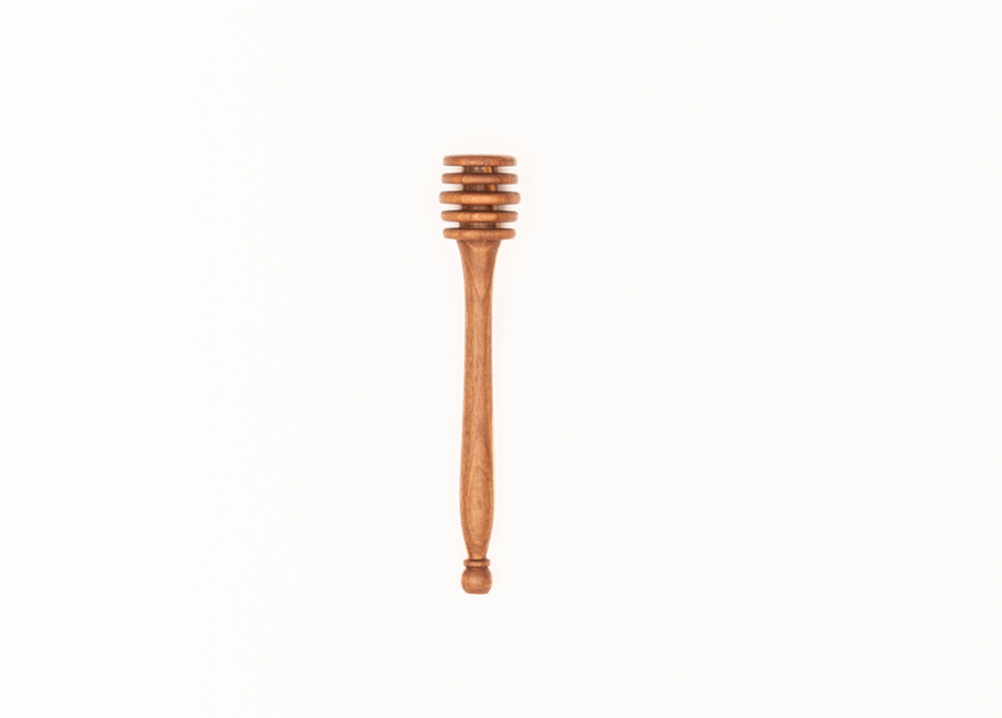 Olive Wood Honey Dipper handcrafted from Mediterranean olive wood – Medolivewood. Artisan honey drizzler for tea, toast, and desserts.