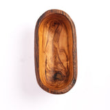 Olive Wood Rustic Oval Bowl handcrafted from a single piece of Tunisian Mediterranean olive wood – Medolivewood