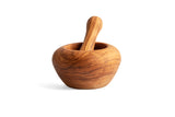 Small Olive Wood Mortar & Pestle handcrafted from Mediterranean olive wood – Medolivewood. Artisan grinder for herbs and spices.