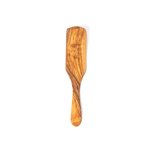Small Wide Olive Wood Spurtle handcrafted from Mediterranean olive wood – Medolivewood