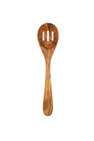 Wide Slotted Olive Wood Spoon handcrafted from Tunisian olive wood – Medolivewood