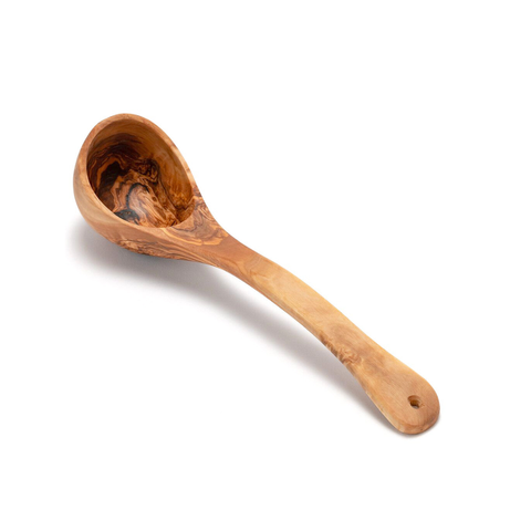 Large Olive Wood Soup Ladle handcrafted from Tunisian olive wood – Medolivewood