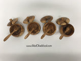 Set of Four Olive Wood Spice Jars with Free Spoons