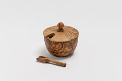 Olive Wood Sugar Bowl with Free Spoon