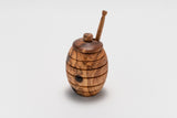 Olive Wood Honey Pot with Free Honey Dipper